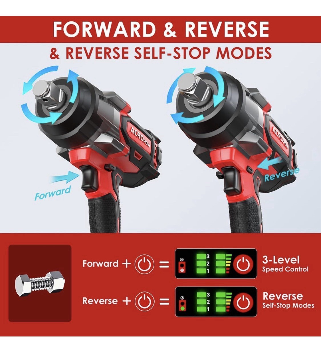 Cordless Impact Wrench 3/4 inch1850FT-LBS For Milwaukee 18V Battery (No Battery)