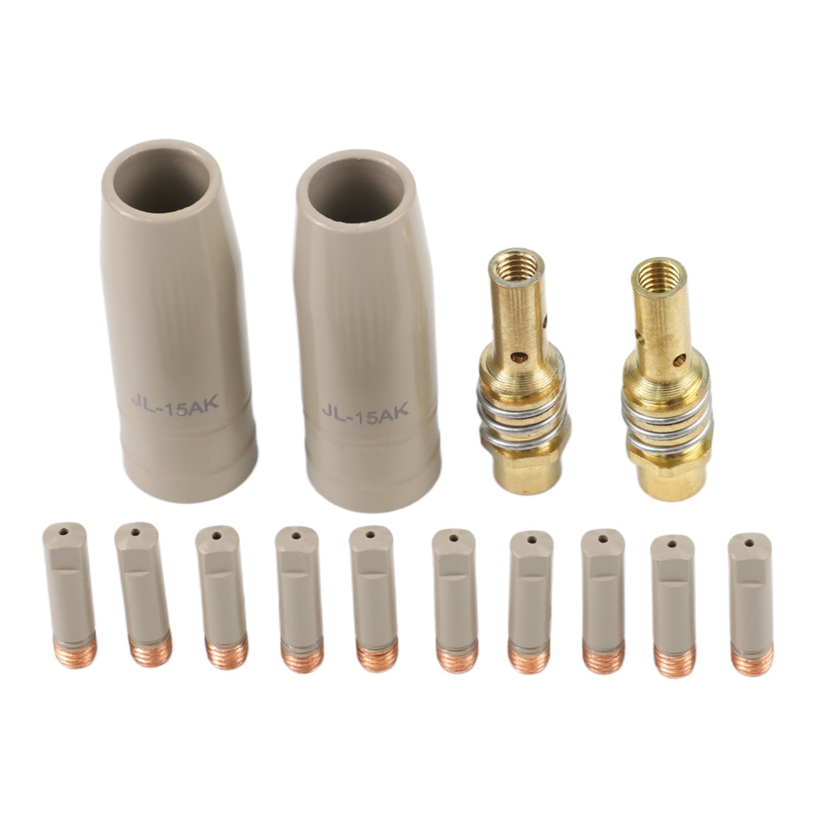 14pc Copper Welding Nozzle Kit with 15AK Insulated Coating for Industrial Use