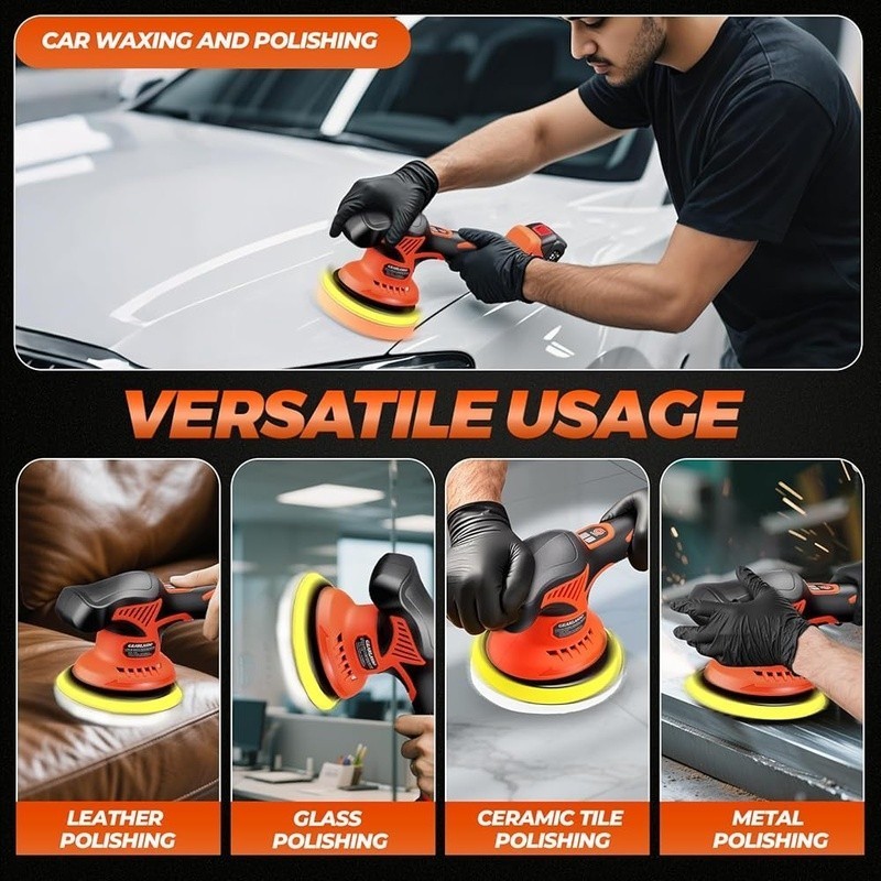8 Variable Speed Car Polisher 2800-6000RPM Cordless Car Buffer Polishing Machine