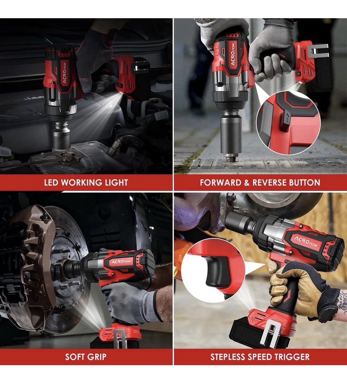 Cordless Impact Wrench 3/4 inch1850FT-LBS For Milwaukee 18V Battery (No Battery)