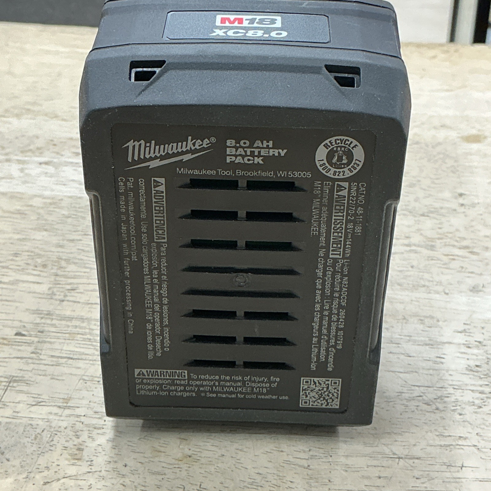 Milwaukee M18 2607-20 1/2in Hammer Drill w/ Red Lithium Forge XC8.0 Battery
