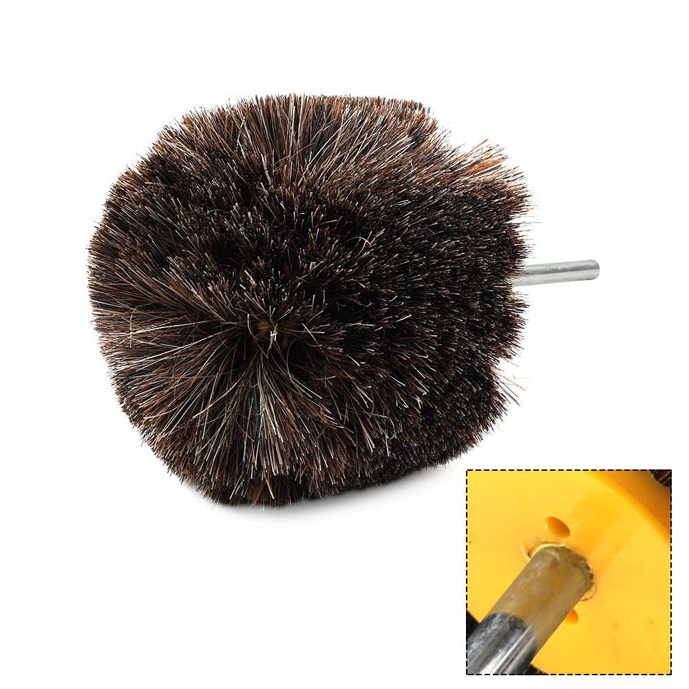 4&Prime; Horsehair Polishing Wheel Buffing Brush with Ball Head Wood Metal Rotary Tool