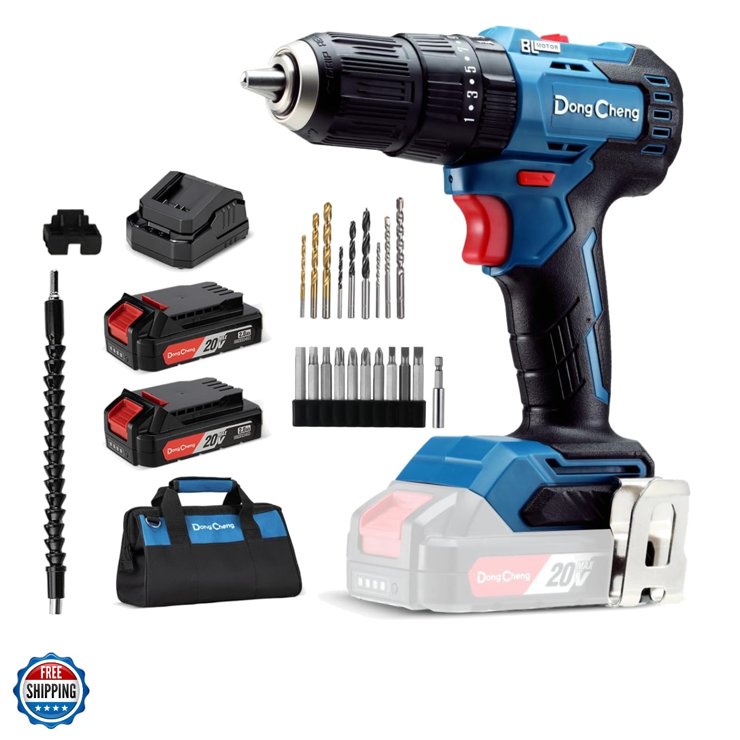20V Brushless Heavy-duty Impact Drill, 443 in-lbs, 27000 IPM, 1/2&Prime; Keyless Me…