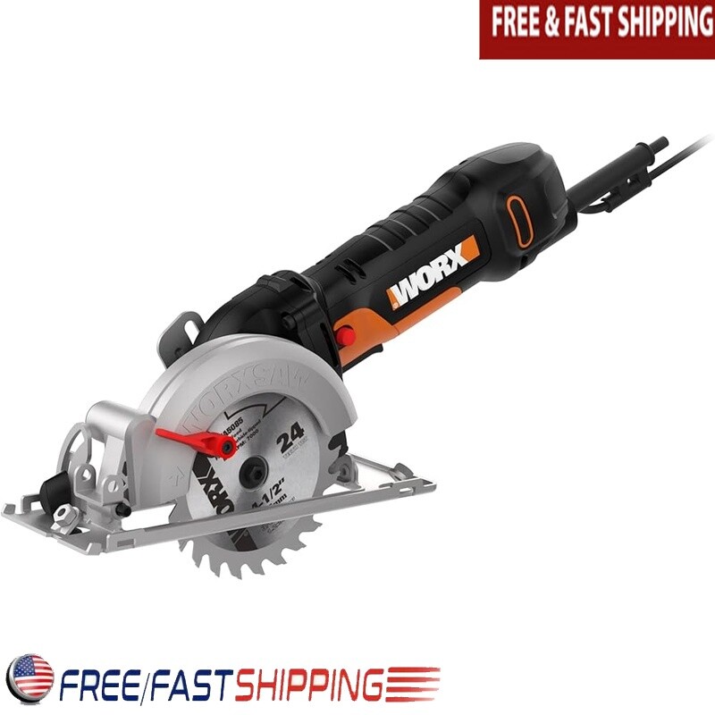 4.5&Prime; Electric Circular Saw One-Hand Operation 2&Prime; Cutting Depth Bevel Dust Port