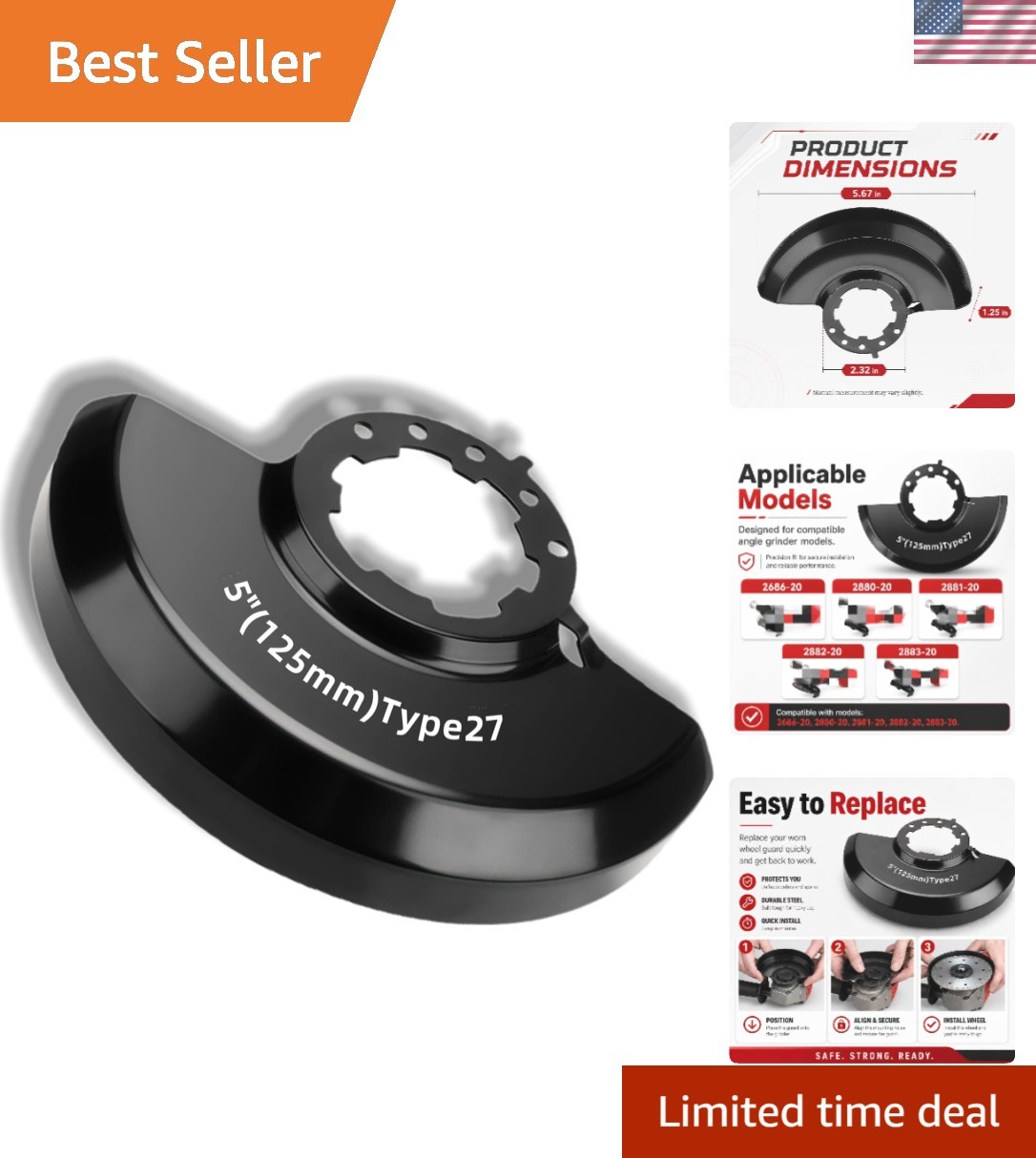 43-54-1221 5&Prime; Type 27 Blade Guard for Milwauk-ee Angle Grinders – Safety First!