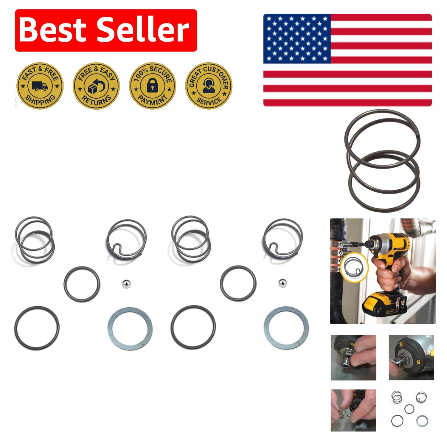 Lightweight 2 Set Spring Kit with Steel Ball – Perfect for DIY and Professionals