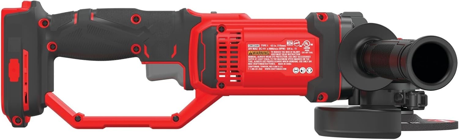 CRAFTSMAN V20* Angle Grinder, Small, 4-1/2-Inch, Tool Only (CMCG400B)