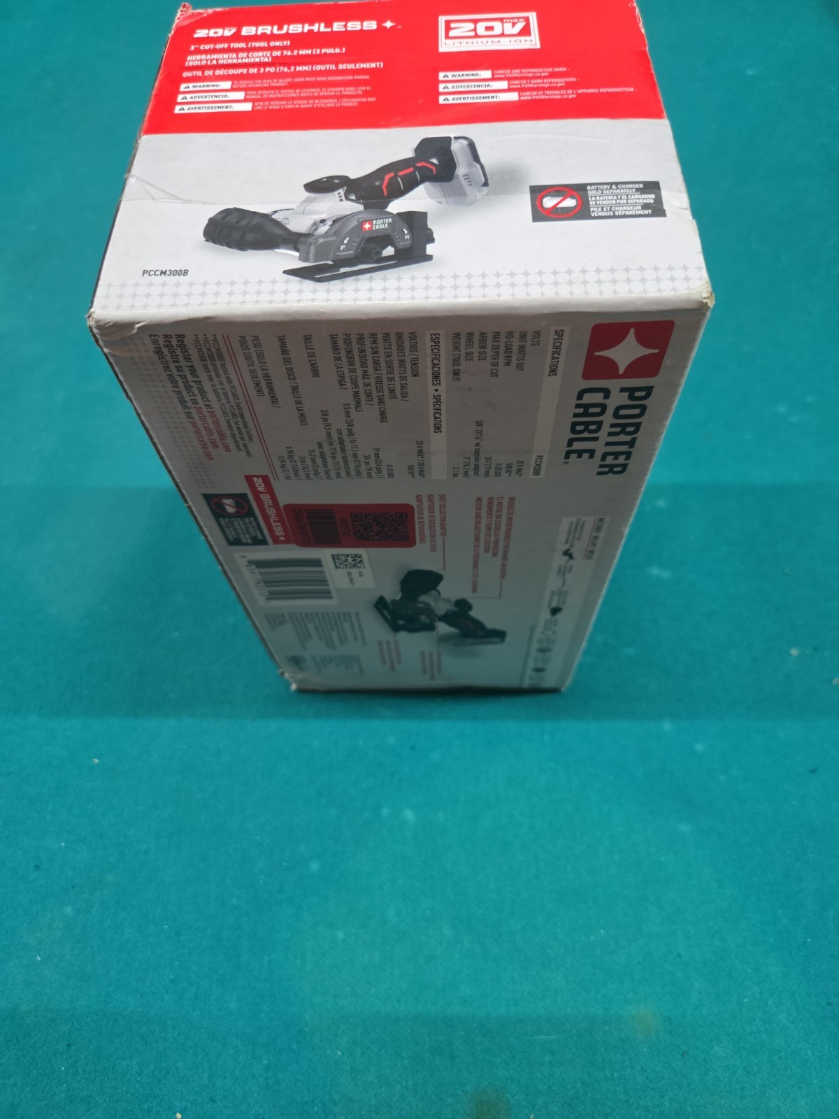New! PORTER-CABLE 3” Diameter 20V Brushless Cut-Off Tool PCCM300B