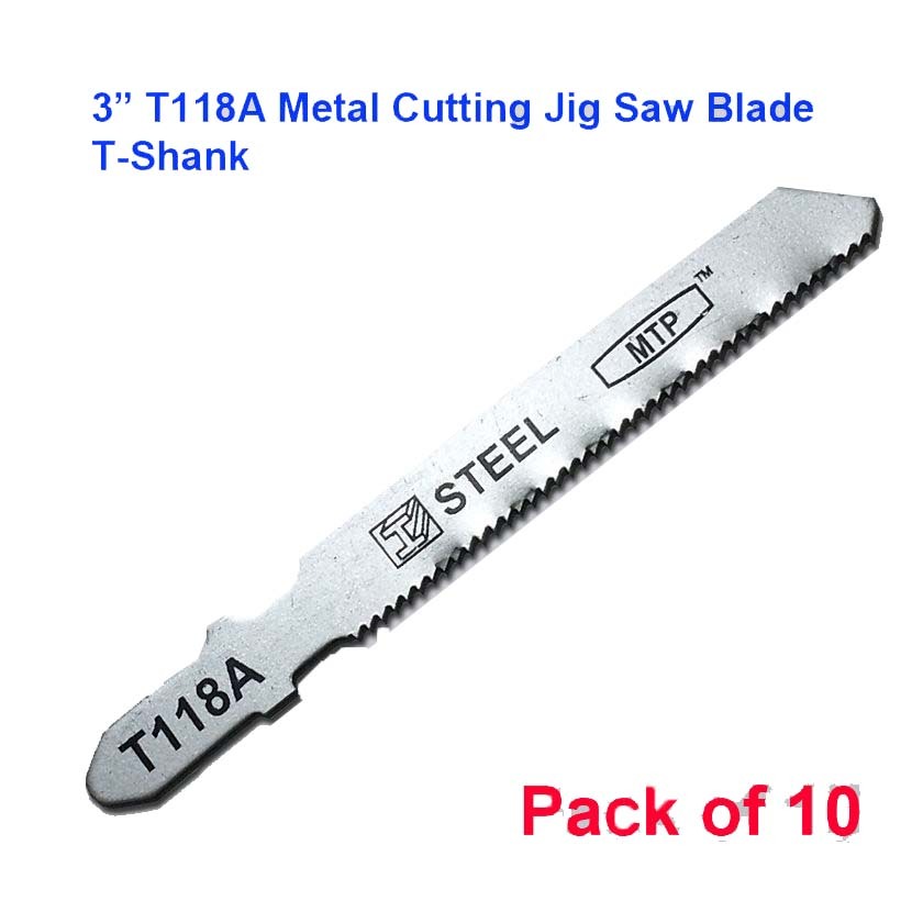 10x T118A 3&Prime; T-shank Metal Cutting Jig Saw Blades fits Bosch HSS Straight Fine