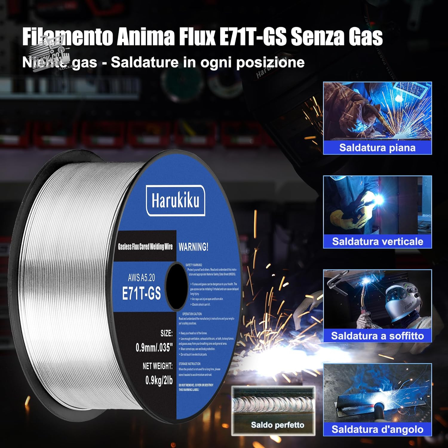Animated Wire No Gas 1.0mm E71T-GS Double Coil Welding Machine MIG Welding 1kg