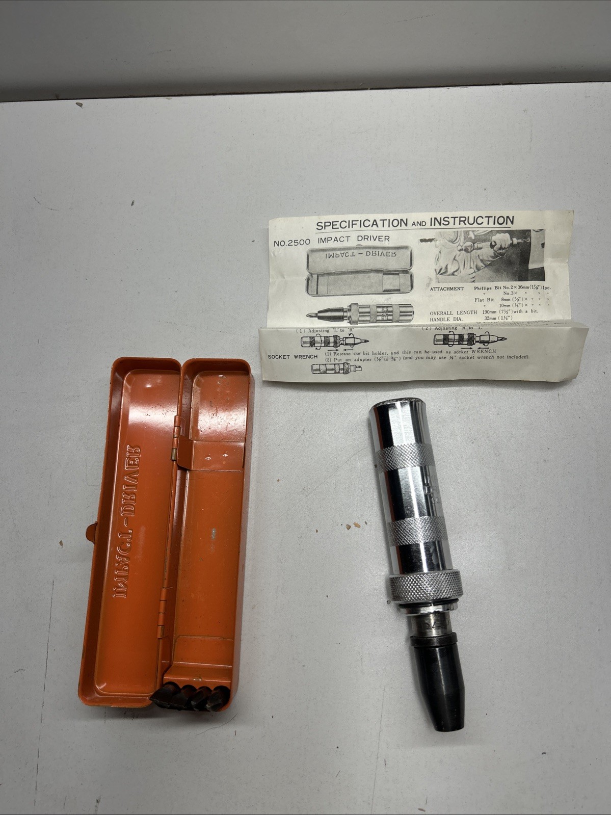 Very Good Condition Impact Driver. Nice Orange Metal Case W/ Bits & Instructions