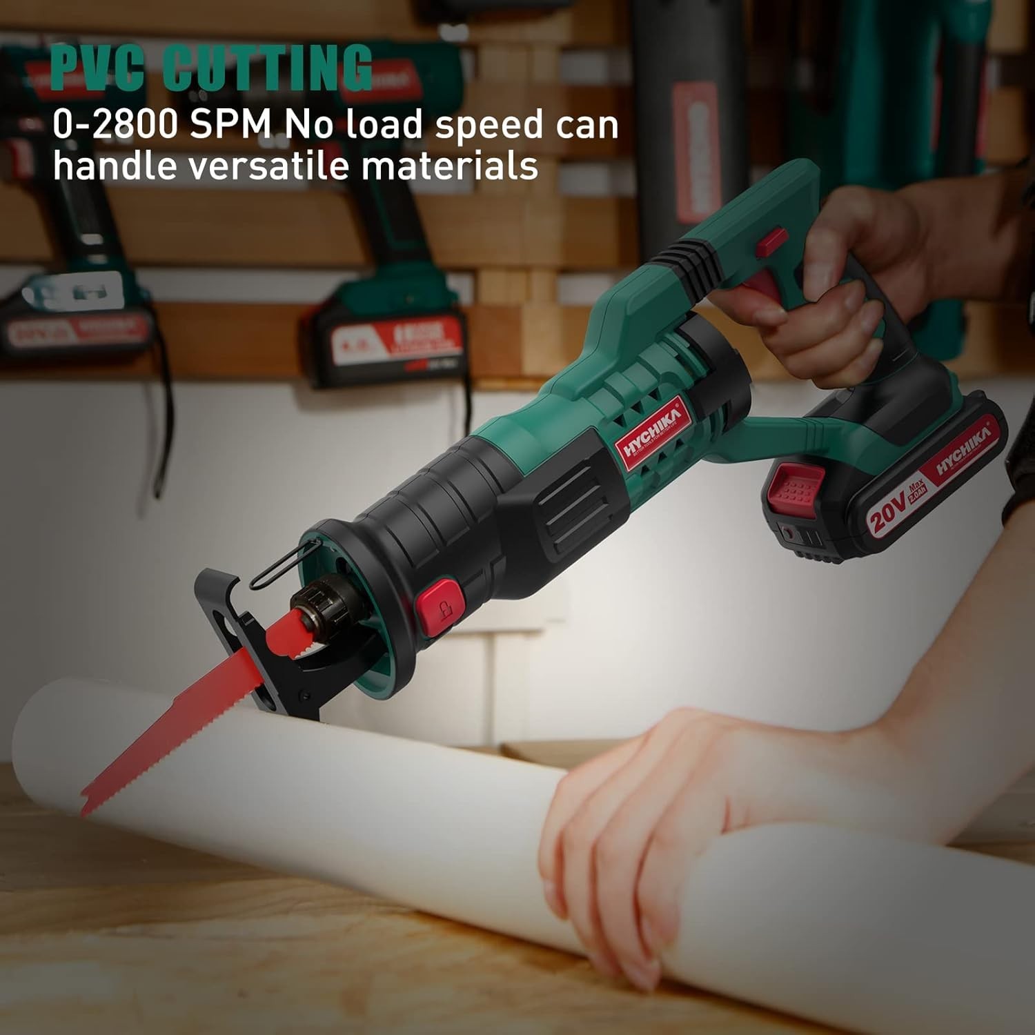 Lightweight 18V Reciprocating Saw with 4 Blades – Ideal for Metal, Wood, PVC