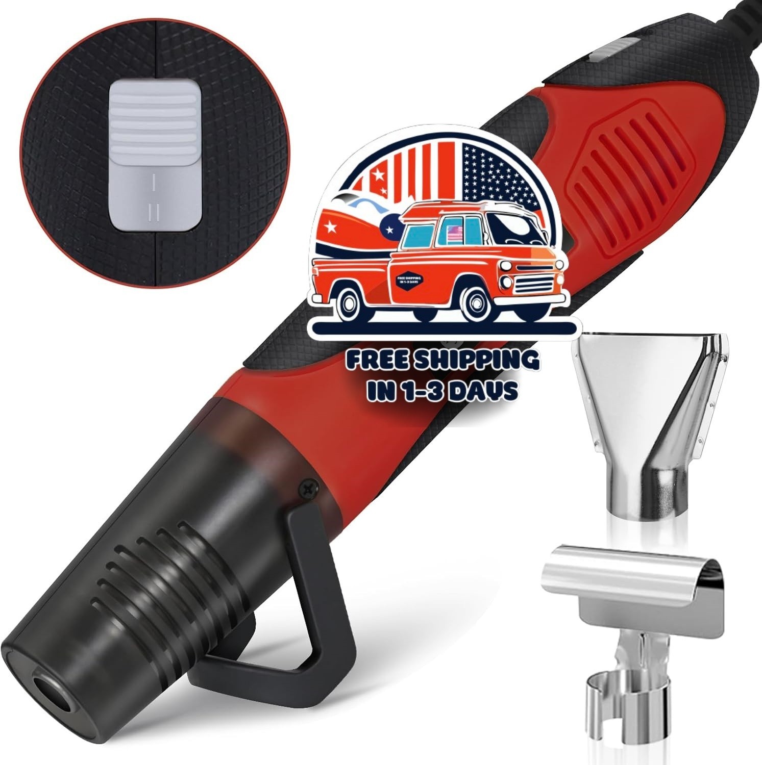 Pistola de aire caliente con protección contra sobrecargas, 400 °F-660 °F US NEW