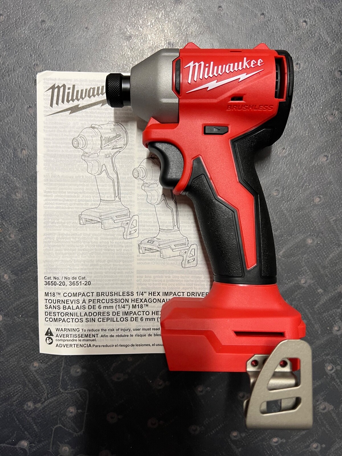Milwaukee 3650-20 M18 18V 1/4&Prime; Compact Brushless Hex Impact Driver – Bare Tool