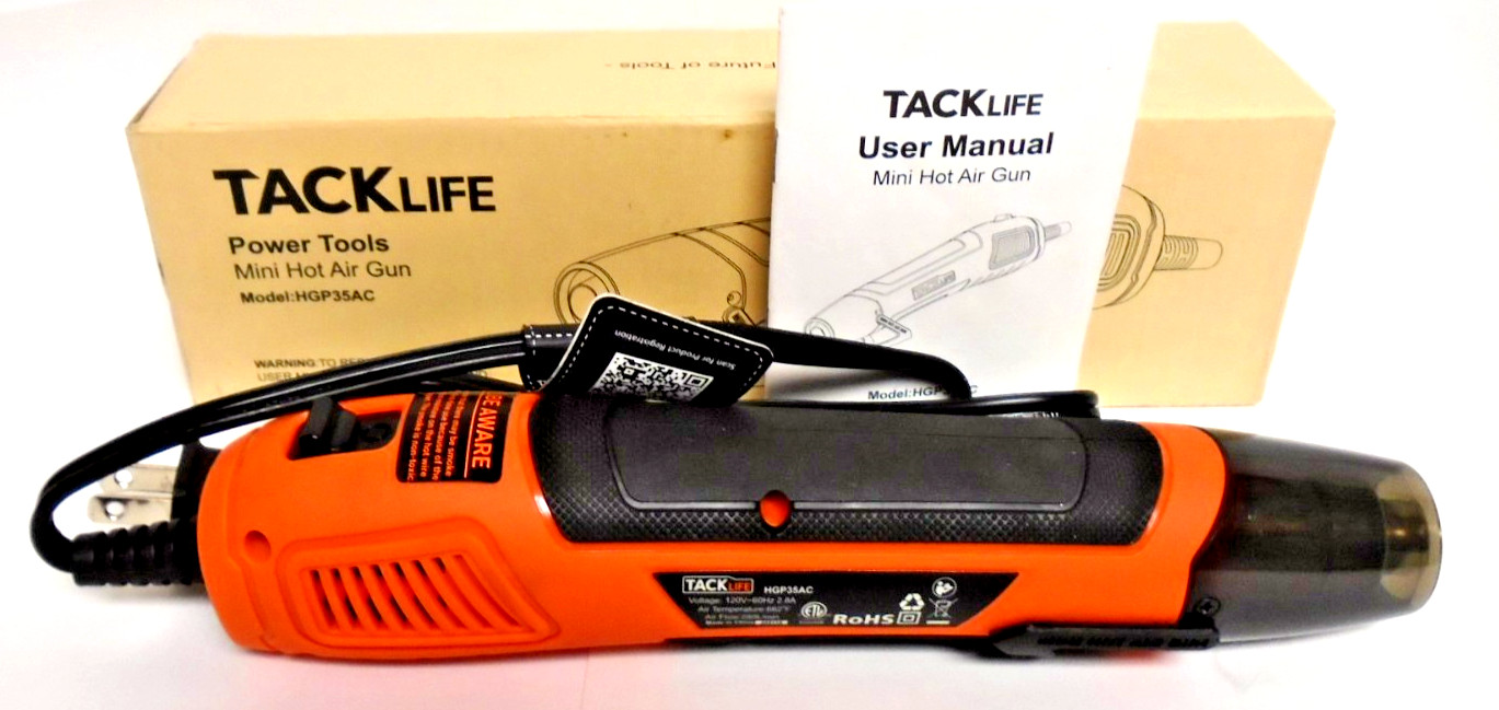 TACKLIFE Mini Hot Air Gun 350W/662°F with 6.56 Ft Long Cord HGP35AC Free Ship
