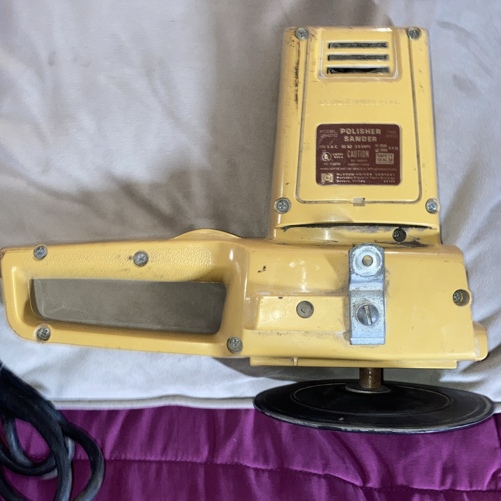 Vtg. SHOPMATE TWO SPEED Polisher/Sander 115 V-2.8 Amps -Hi 2500-Lo 2000 RPM-Nice