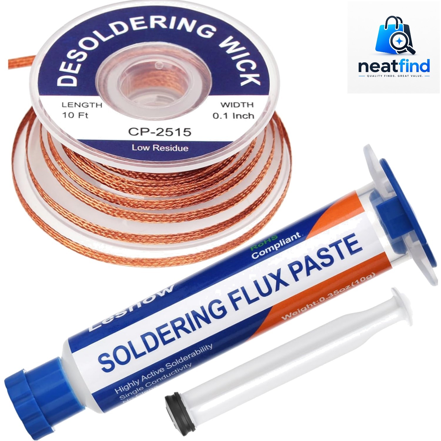 Solder Flux Paste And Solder Wick Braid, No Clean Soldering Flux10cc Solderin…