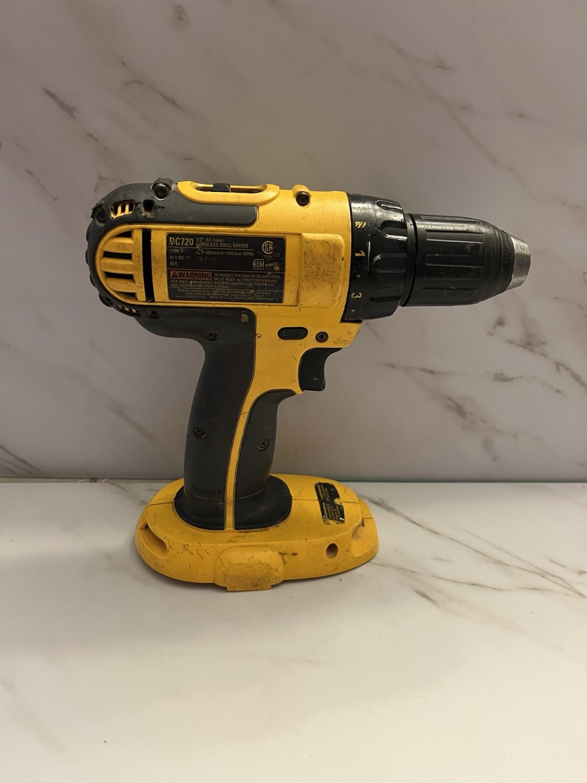Dewalt 1/2” Cordless Drill Driver DC720 No Battery Working