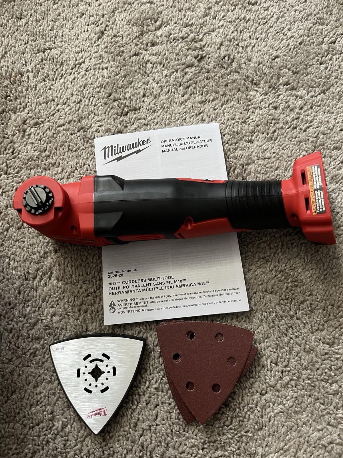 Milwaukee M18 2626-20 Cordless Multi-Tool 18V Li-Ion, 4 Pieces, Attachments