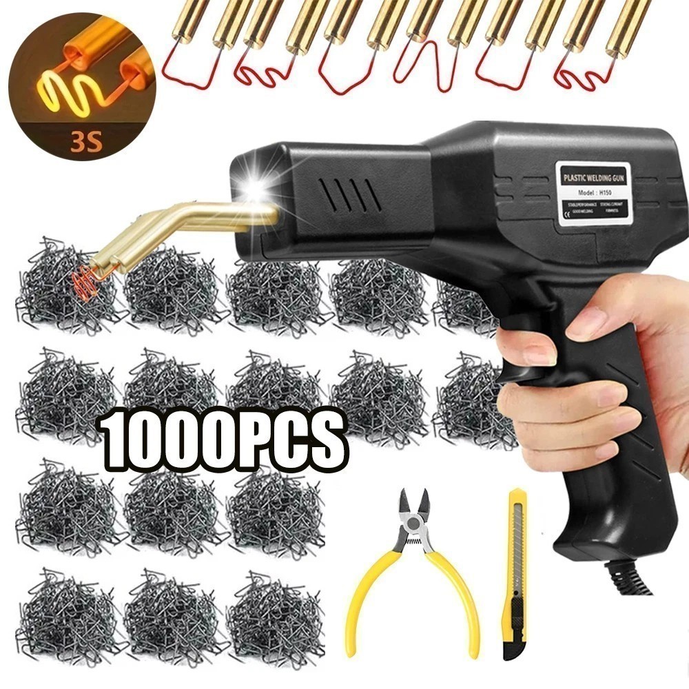 Plastic Welder Kit with 1000 Staples – Hot Stapler Gun for Car Bumper Repair