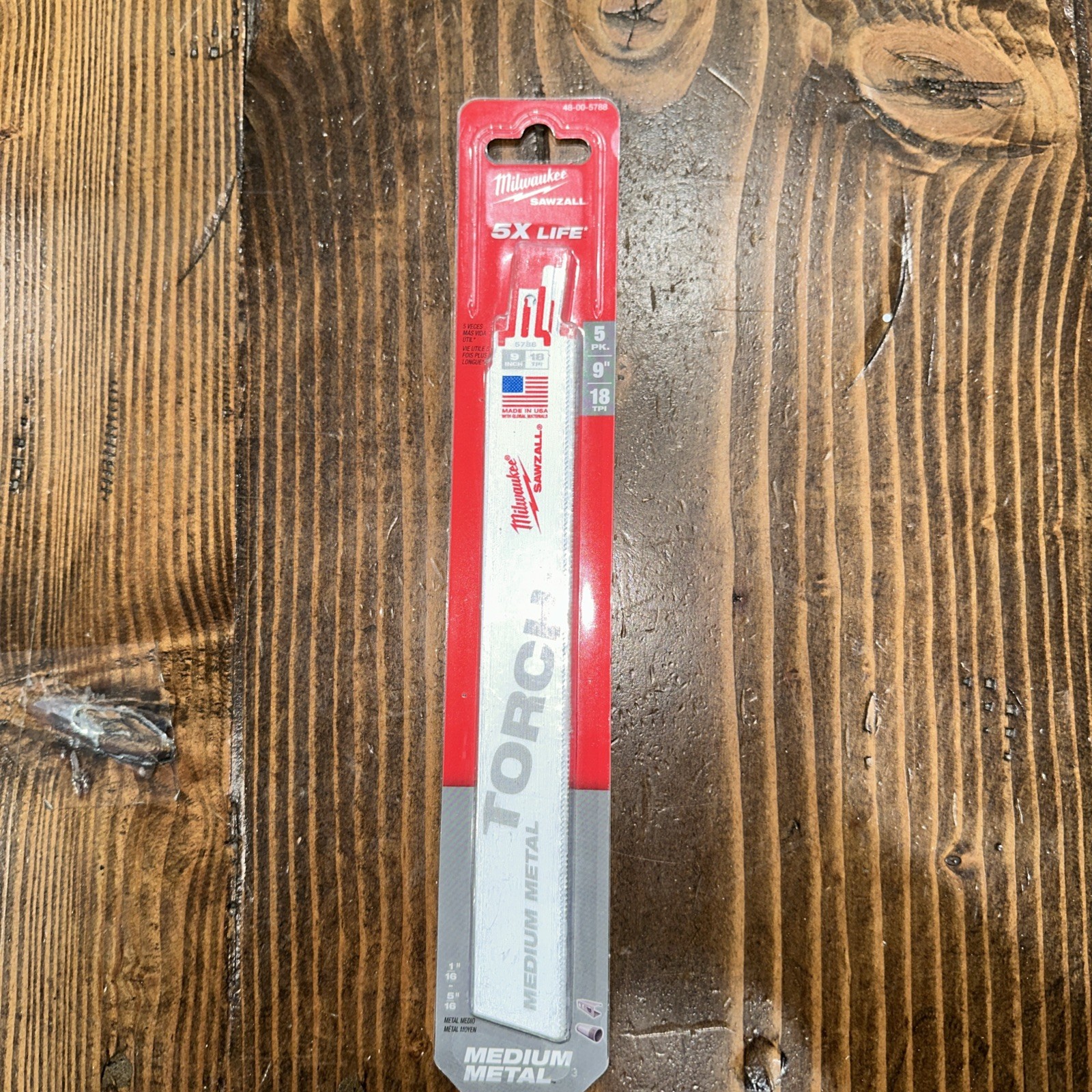 Milwaukee 48-00-5788 9&Prime; 18 Tpi Sawzall Blades The Torch 5 Pack New