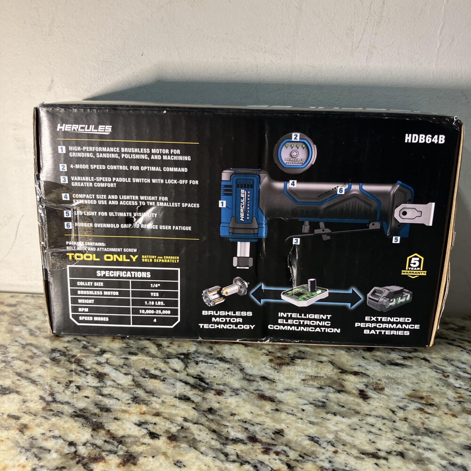 HERCULES HDB64B Right Angle Die Grinder 4 Speed New! Tool Only