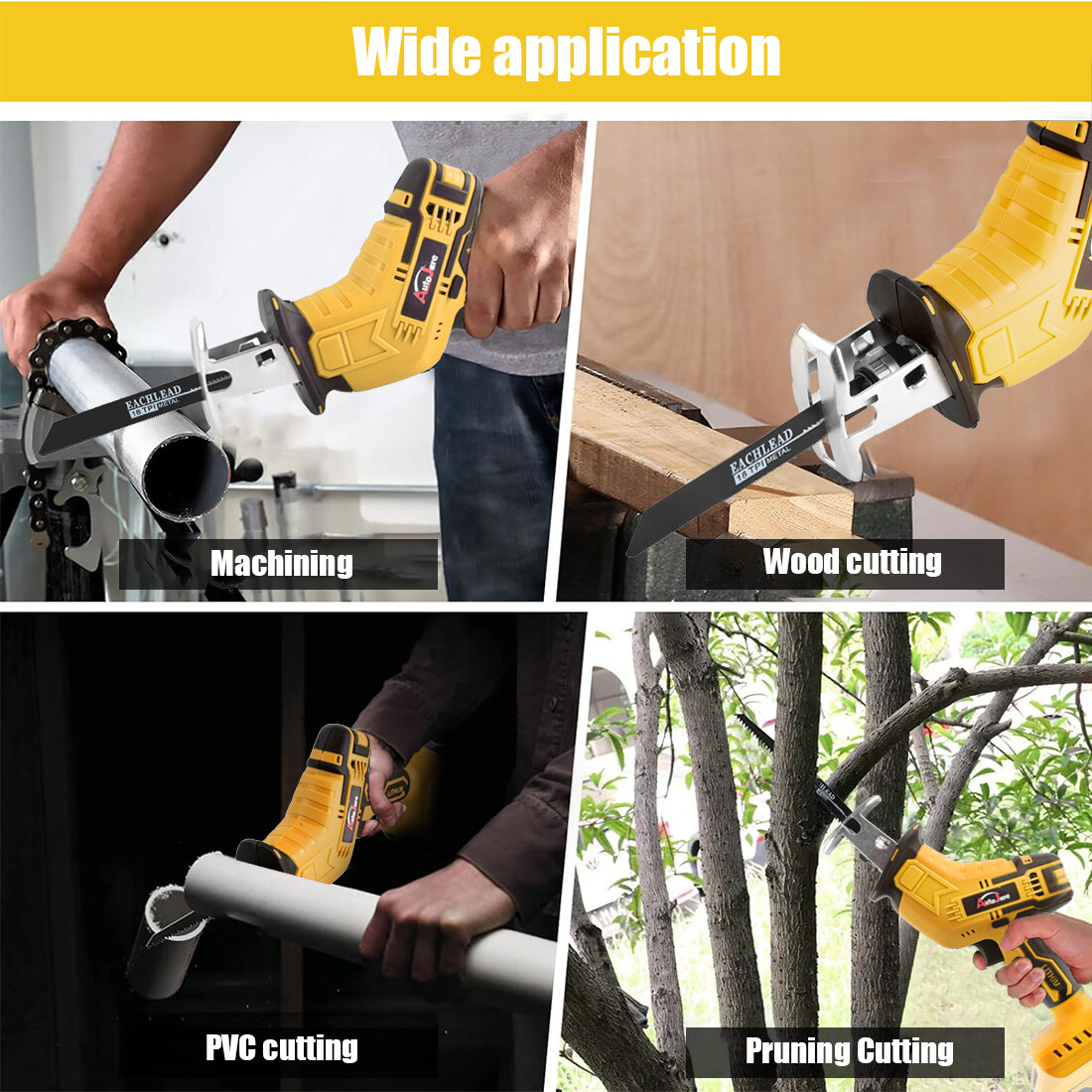 20V Brushless Reciprocating Saw for DeWalt Battery, Wood Metal PVC Cutting