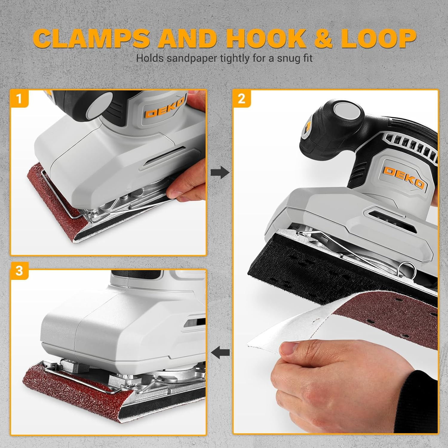 2.2 AMP 1/3 SHEET PALM SANDER FOR WOODWORKING, VARIABLE SPEEDS UP TO 26,000 OPM