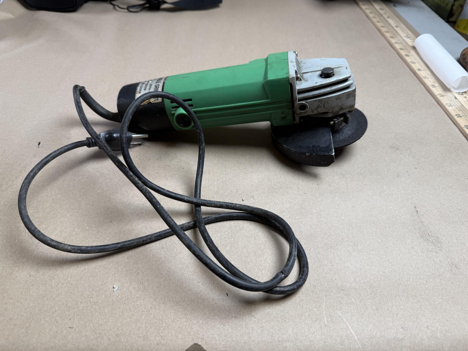 4 1/2 In Angle Grinder Green 120V 600W Corded Electric Rotary Tool Used Works!