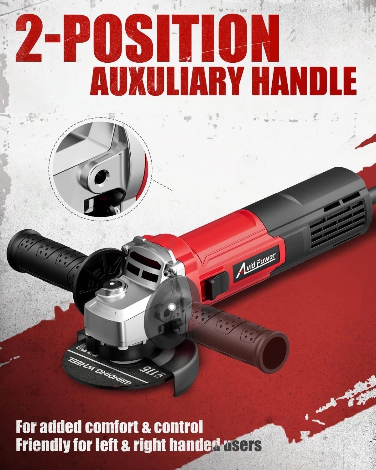 Angle Grinder 4-1/2 inch Electric Grinder Tools 750W 6.5 Amp Metal Grinder, 1…