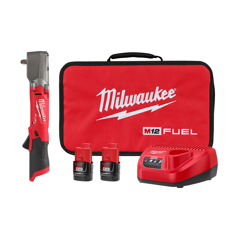 Milwaukee 2564-22 M12 FUEL Cordless 3/8&Prime; Right Angle Impact Wrench Kit, 12V