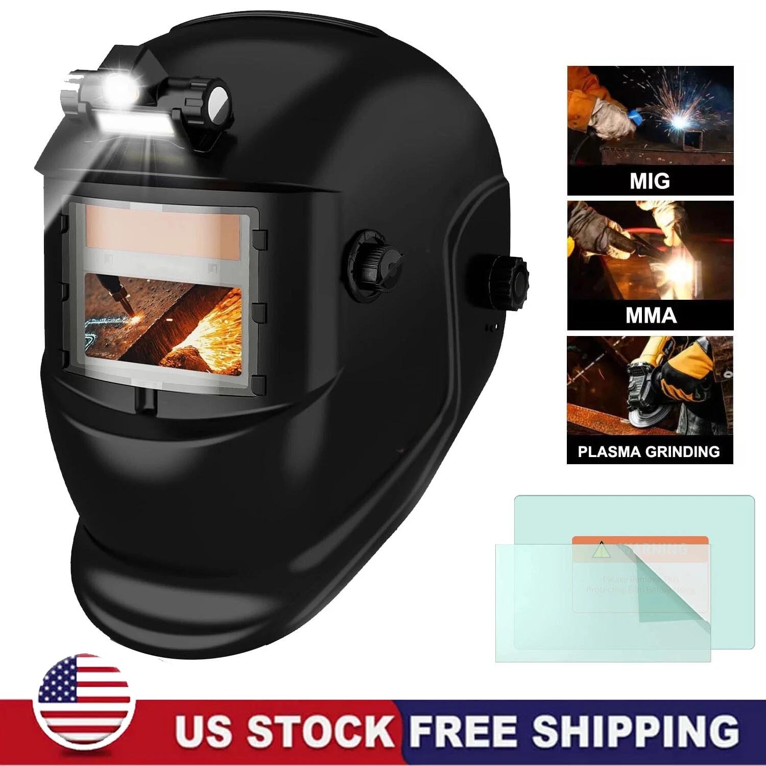 1/2pcs True Color Solar Auto Darkening Welding Helmet Arc Tig Mig Grinding Hood