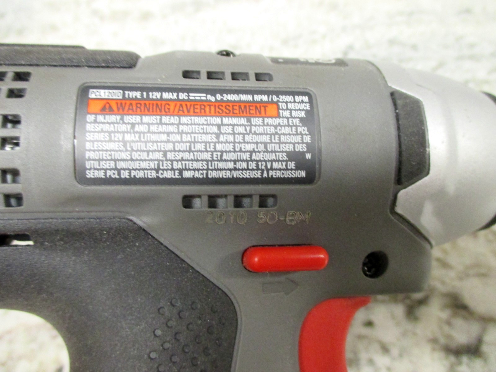 Porter-Cable PCL120ID 12V Volt Lithium IMPACT DRIVER **PARTS ONLY-NOT WORKING**