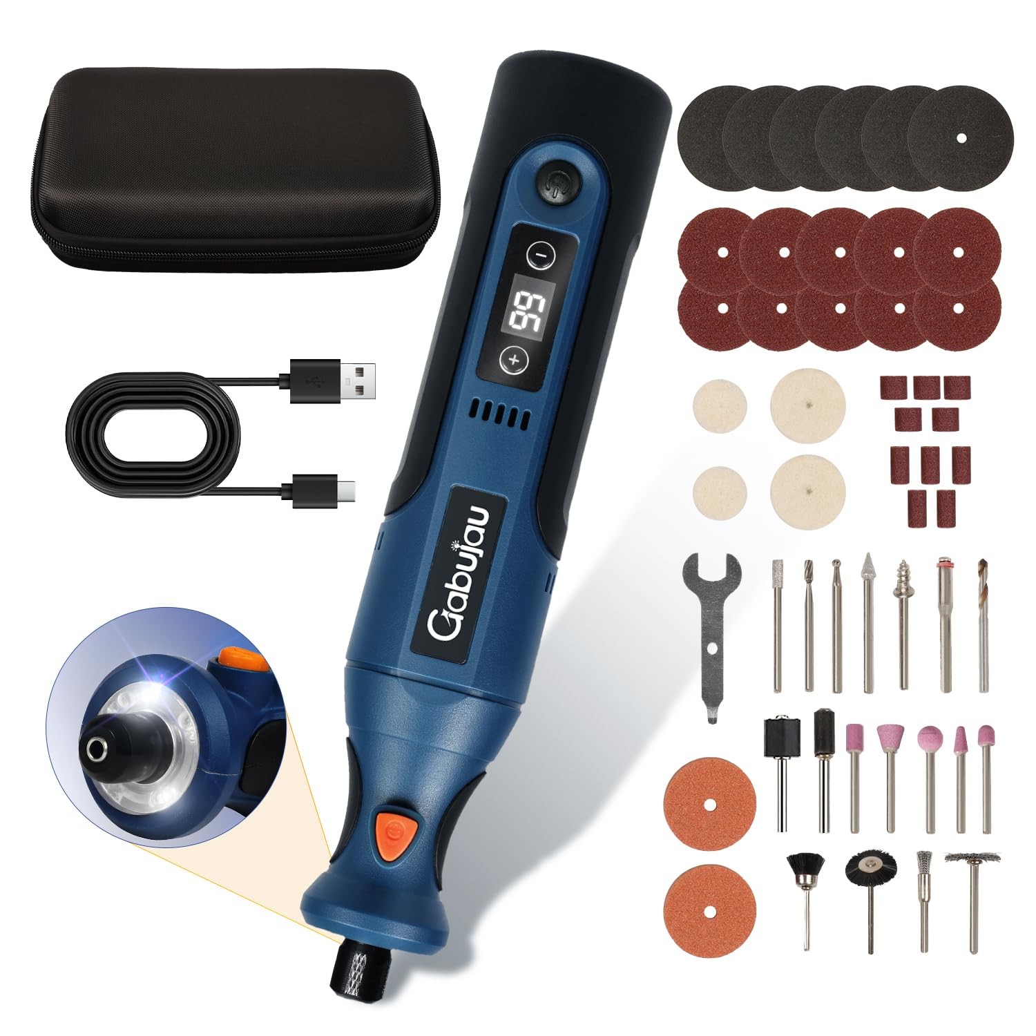Cordless Rotary Tool 7.4V 12 Speed USB 51 Accessories