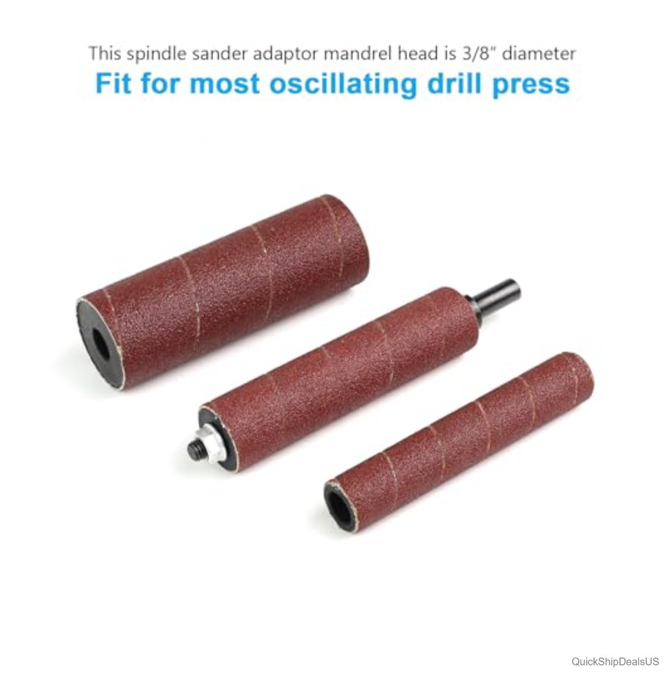 Spindle Sander Adaptor Kit 4-1/2 Inch Rubber Sanding Drums 3 Piece 80 120 Grit