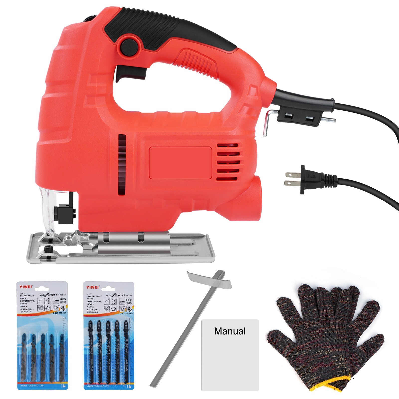 800W Electric Jig Saw 6-Speed Adjustable Wood Metal Cutter Tool 110V US Plug