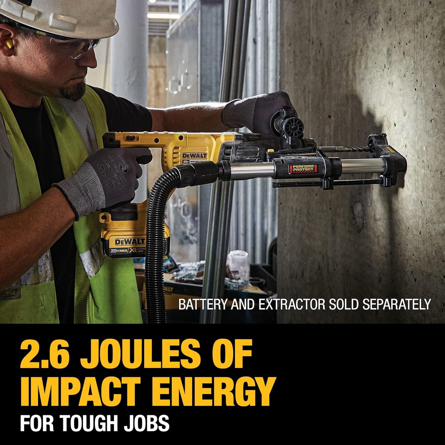 DEWALT 20V MAX SDS plus 1 Inch Cordless Rotary Hammer with D-Handle, Bare Tool O