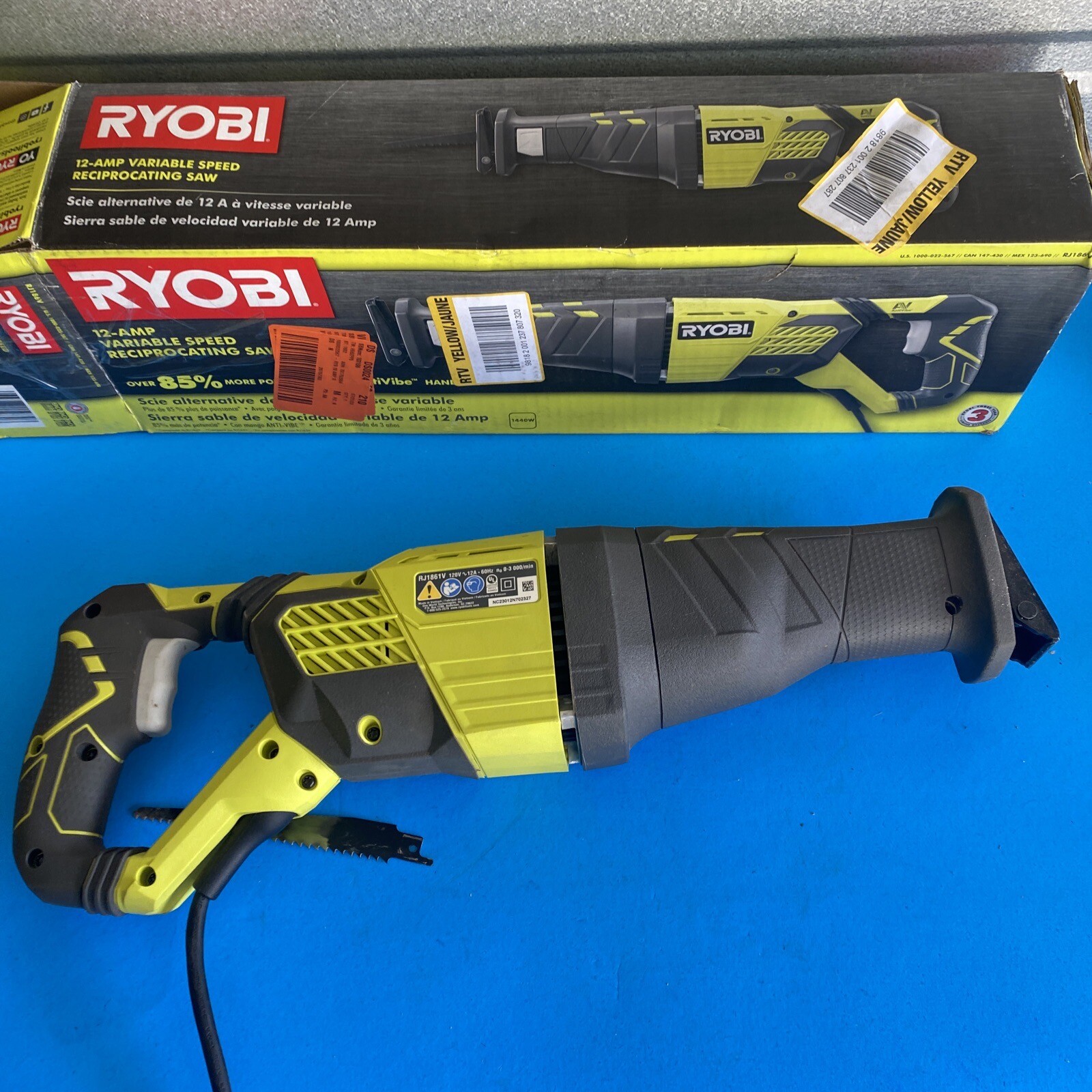Ryobi RJ1861V Variable Speed Reciprocating Saw Light Use
