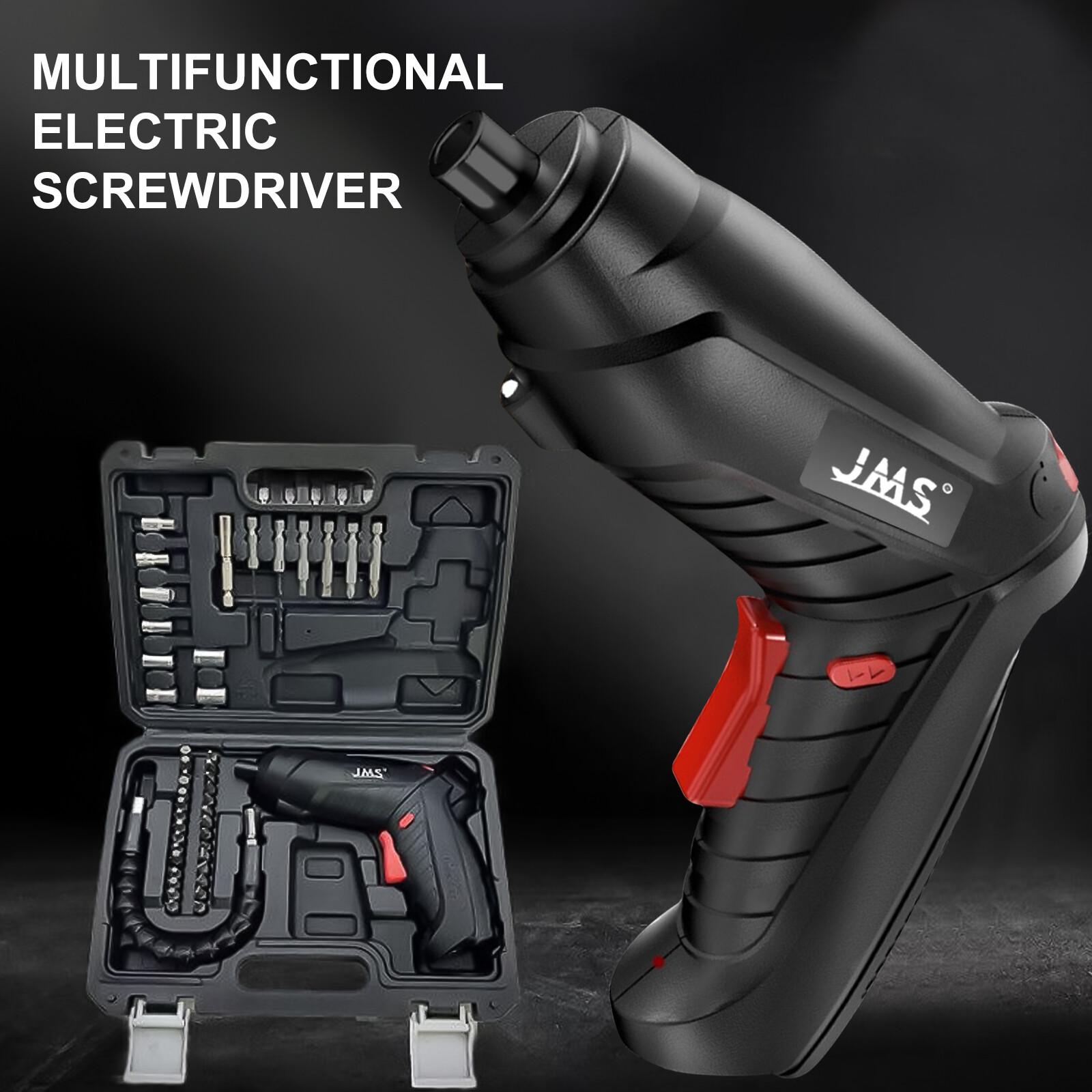 47IN1 Cordless Electric Drill Screwdriver Set Power Tool w/ Rechargeable Battery