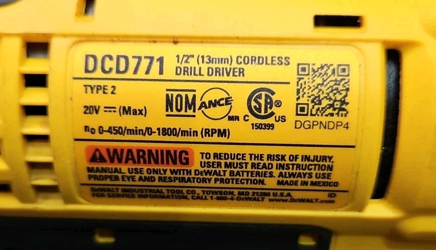 DeWalt Tools DCD771 1/2&Prime;(13mm) 20V Drill Driver + 1.5Ah Battery, Charger & Bag
