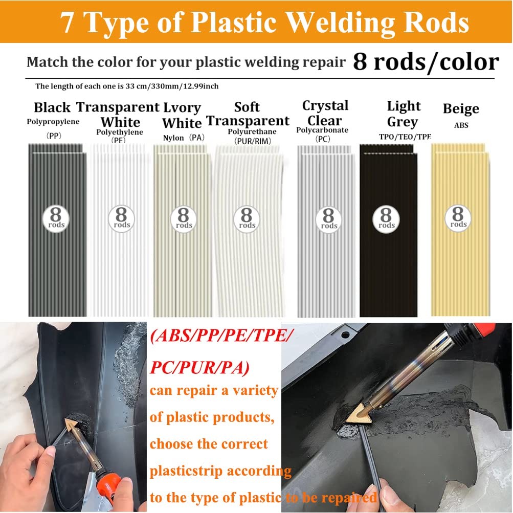 100W Plastic Welder, 2in1 Plastic Welding Kit with Soldering Iron Tips & 56Pc…