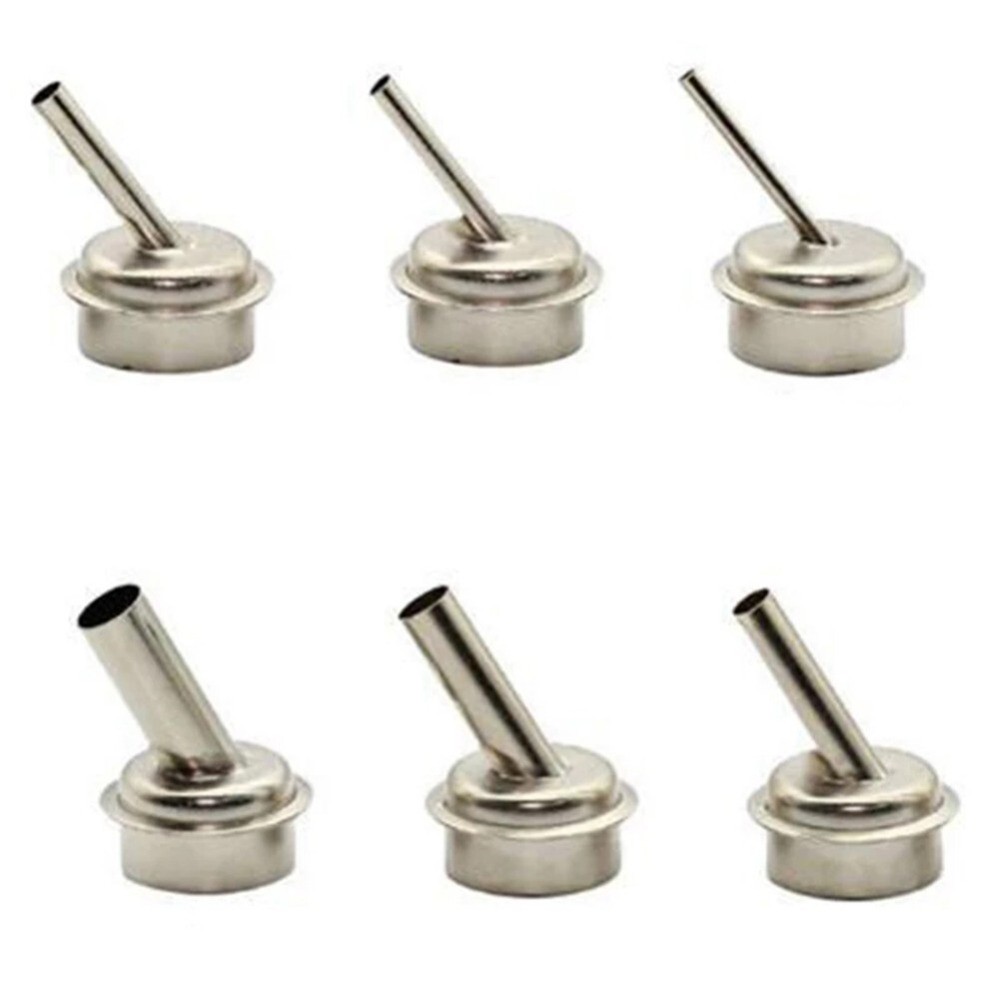 6pcs Set Curved Hot Nozzle Bent Curved For QUICK 861DW Hot Air Rework Station