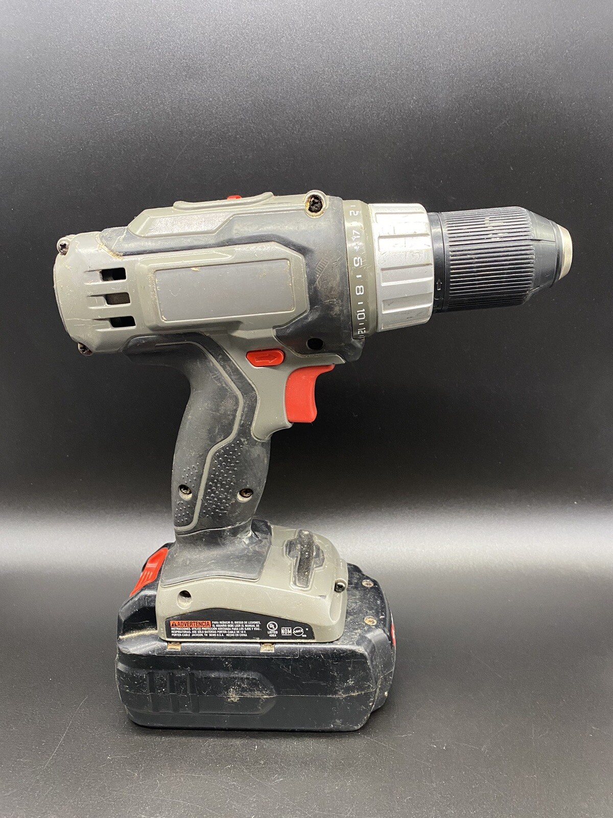 PORTER CABLE (18V) 2-SPEED 1/2&Prime; CORDLESS DRILL MODEL NO. (PC1801D) W/ BATTERY