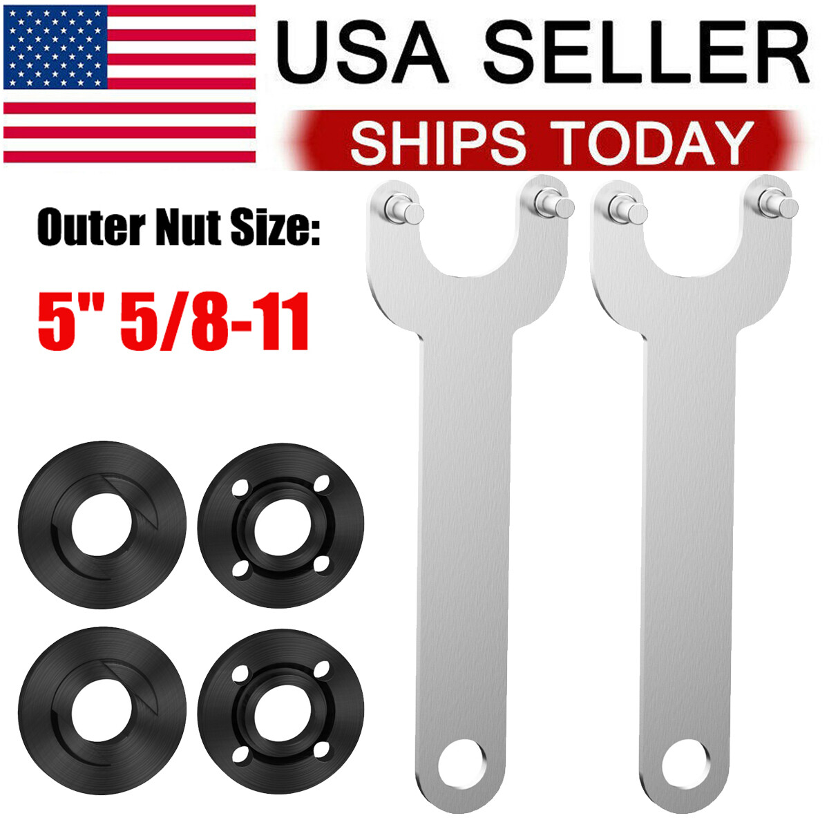 2 Sets Angle Grinder Flange Nuts Spanner Wrench Replaces For Makita 5&Prime; 5/8 »-11
