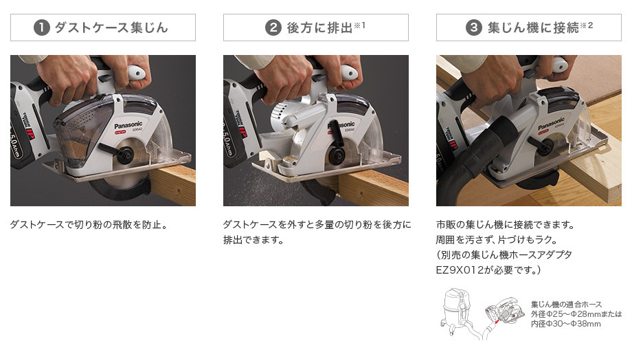 Panasonic 14.4/18V EZ45A2XW-H Dustproof 135mm Circular Saw For Wood Body Only