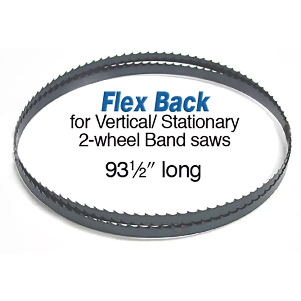 Olson Hard Edge Flex Back Band Saw Blade 93-1/2&Prime; 1/4&Prime; .025&Prime; 6TPI SKIP FB14593DB