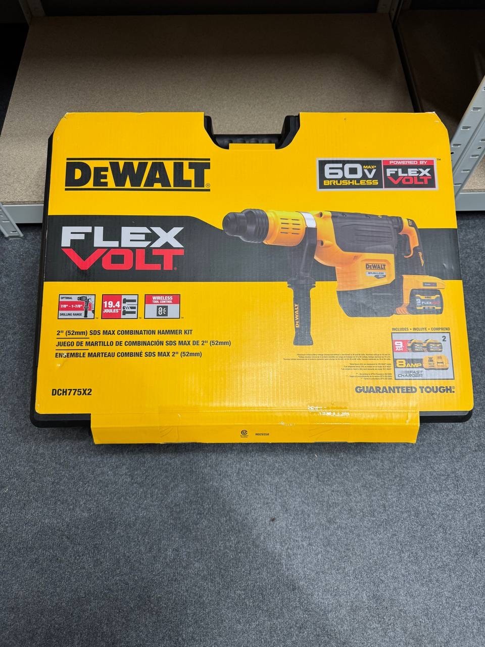 DeWalt DCH775X2 60V Brushless SDS Max 2&Prime; Combination Rotary Hammer Kit New