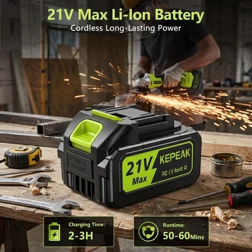 21V Cordless Angle Grinder Kit Handheld Cut Off Tool Brushless Motor w/ Battery