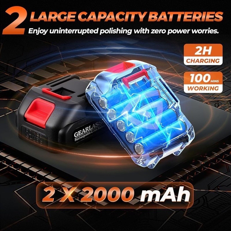 8 Variable Speed Car Polisher 2800-6000RPM Cordless Car Buffer Polishing Machine