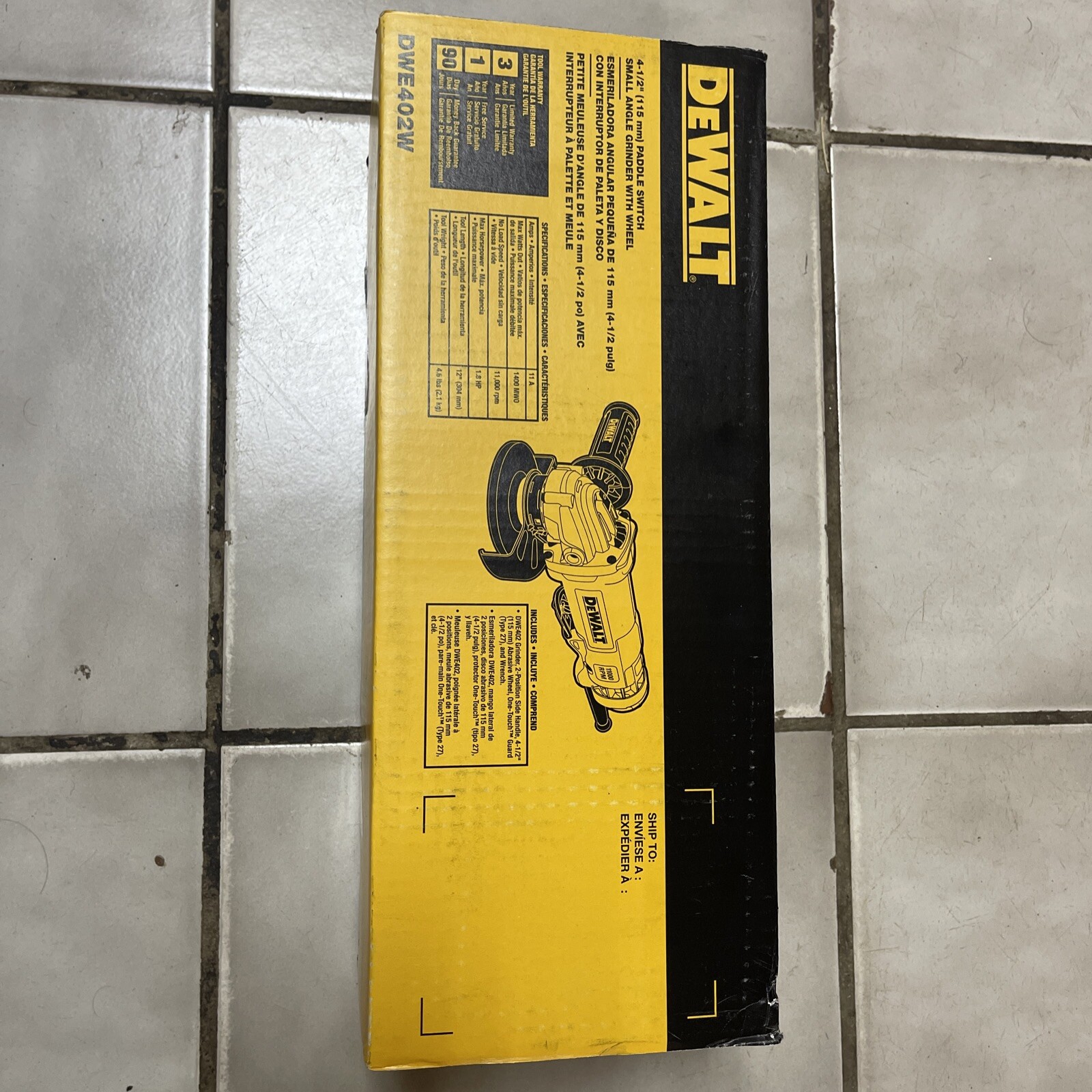 Dewalt DWE402W 4-1/2&Prime; Corded Small Angle Grinder with Wheel